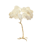 Luxurious Ostrich Feather Floor Lamp with Polished Brass Base Elegant Gold Standing Light for Living Room