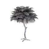 Luxury Ostrich Feather Palm Tree Table Lamp with Brass Base and Portable Design