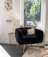 Luxury Ostrich Feather Palm Tree Table Lamp with Brass Base and Portable Design