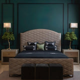 Luxury Ostrich Feather Palm Tree Table Lamp with Brass Base and Portable Design