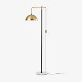 Otto Contemporary Arched Floor Lamp with Metal Shade and Marble Base for Modern Living Rooms