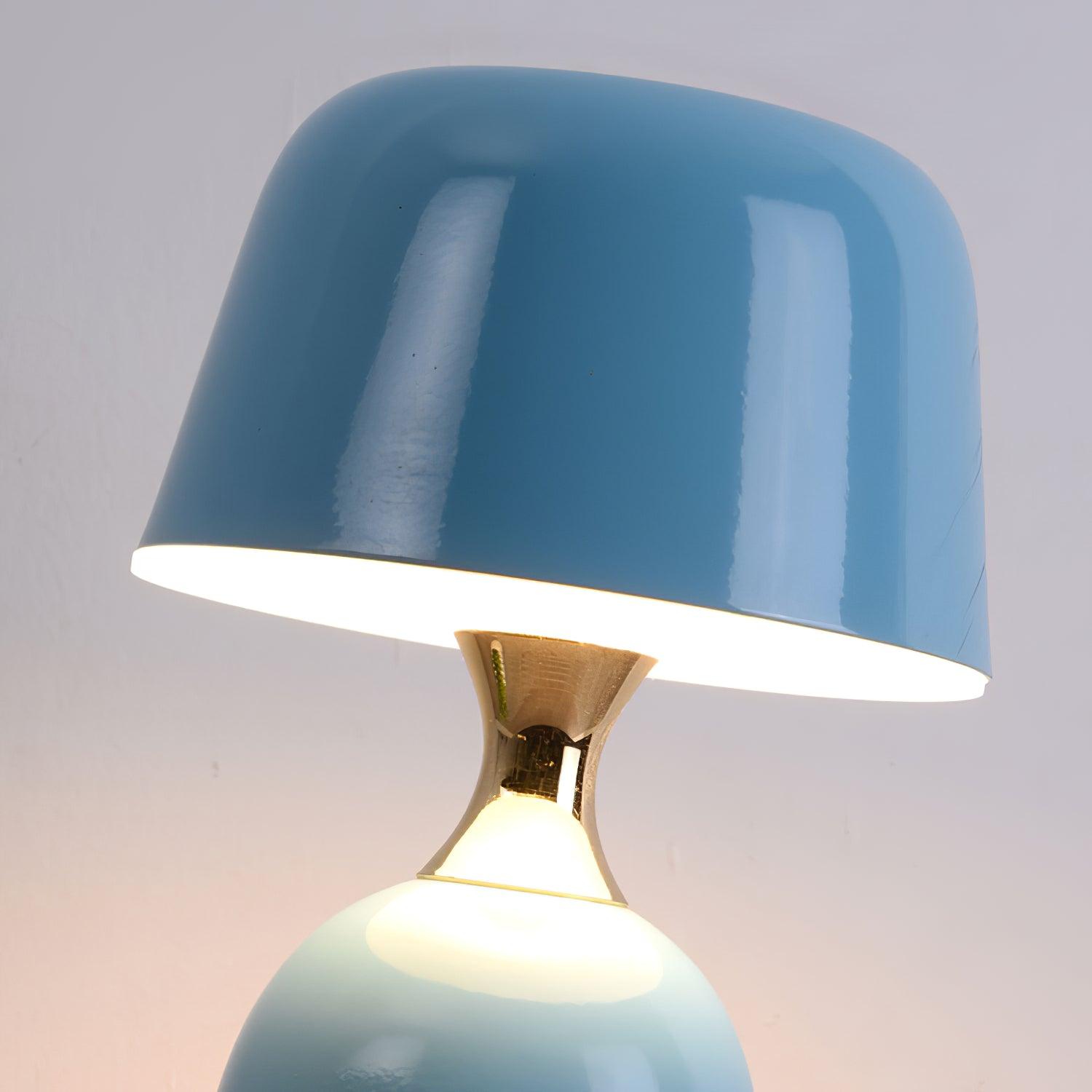 Retro Mushroom LED Table Lamp with Rechargeable Battery Portable Metal Desk Light
