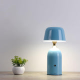 Retro Mushroom LED Table Lamp with Rechargeable Battery Portable Metal Desk Light