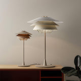 Modern Blown Glass Overlay Table Lamp with Detachable Conical Reflectors and Metal Base