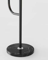 Modern Metal and Marble Standing Floor Lamp with Integrated Side Tray Table