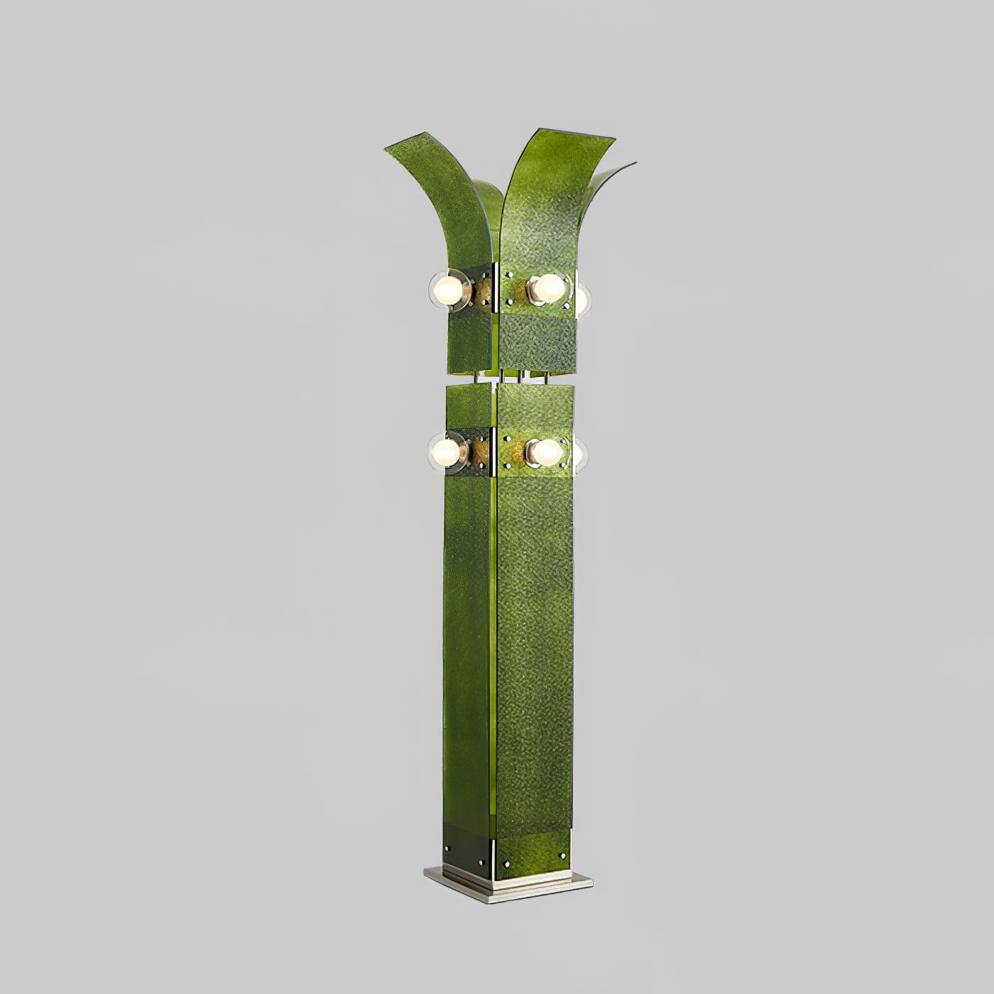 Modern Palm Tree Torchiere Floor Lamp with Acrylic Leaves for Living Room