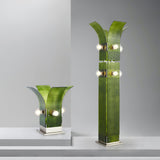 Modern Palm Tree Torchiere Floor Lamp with Acrylic Leaves for Living Room