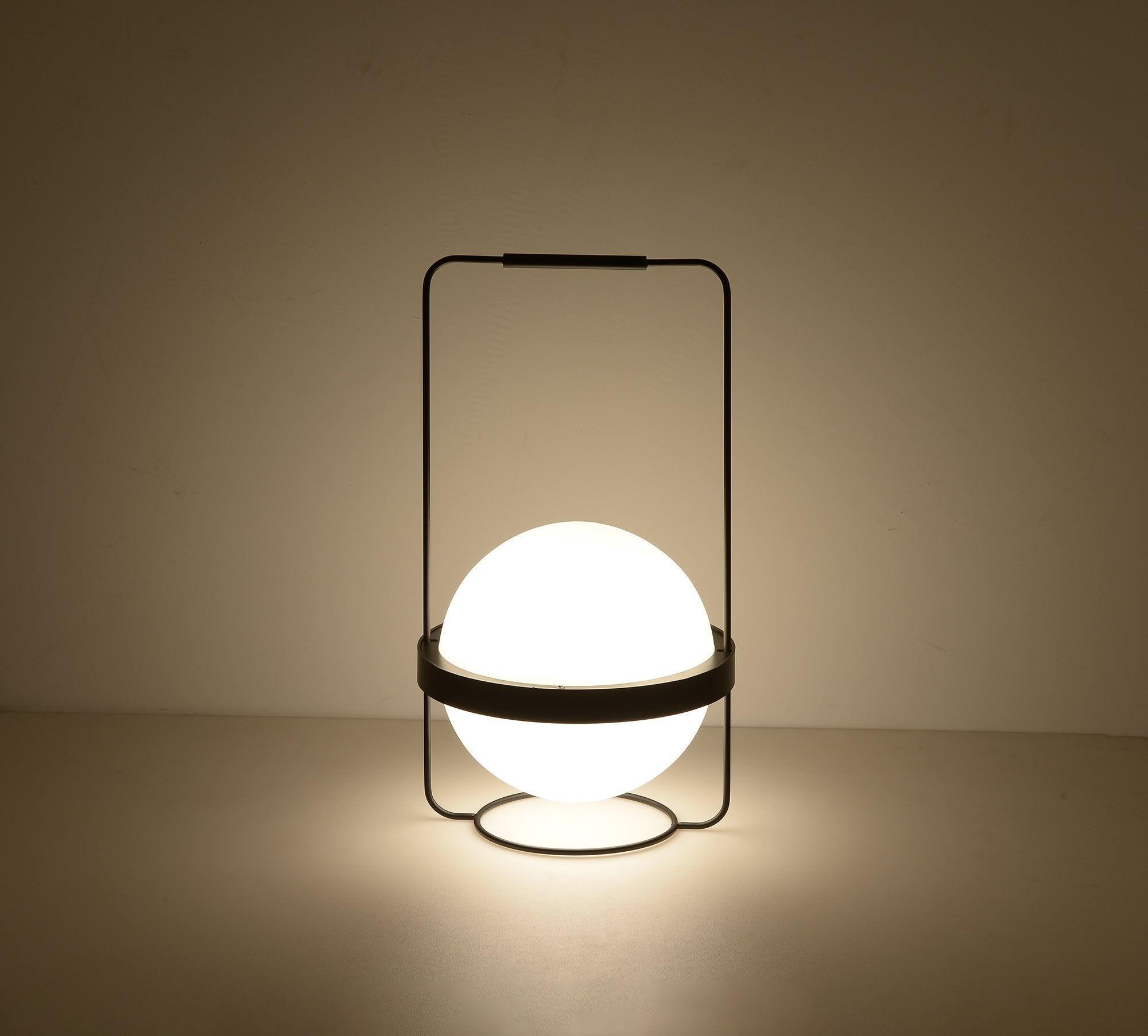 Modern Minimalist LED Table Lamp with Spherical Acrylic Diffuser for Bedside and Office