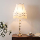 Elegant Brass Table Lamp with White Fabric Shade for Modern Living Room and Office Decor