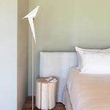 Modern Origami Paper Crane LED Floor Lamp Gold Bird Torchiere Standing Light