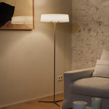 Minimalist Oriental Lantern Inspired LED Floor Lamp with Parchment Diffuser and Metal Base