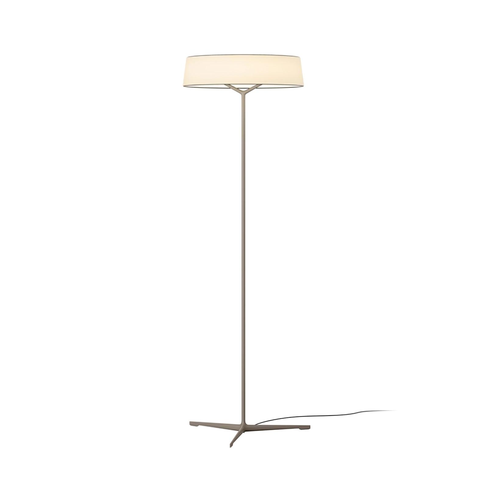 Minimalist Oriental Lantern Inspired LED Floor Lamp with Parchment Diffuser and Metal Base