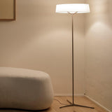 Minimalist Oriental Lantern Inspired LED Floor Lamp with Parchment Diffuser and Metal Base
