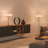 Minimalist Oriental Lantern Inspired LED Floor Lamp with Parchment Diffuser and Metal Base