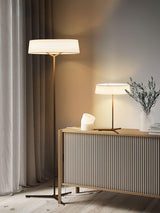 Minimalist Oriental Lantern Inspired LED Floor Lamp with Parchment Diffuser and Metal Base