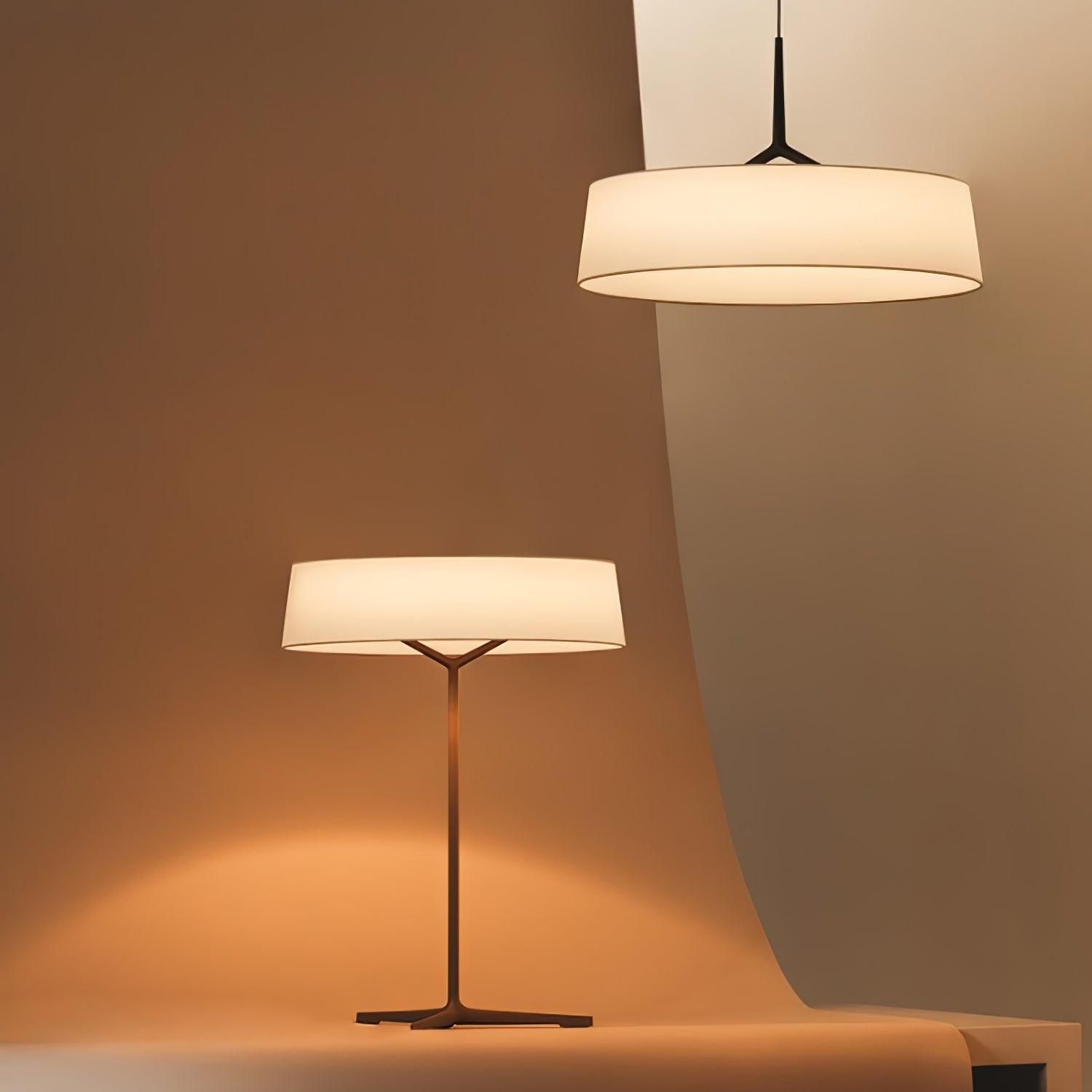 Modern Minimalist Dama Lantern Accent Table Lamp with Parchment Shade and Tripod Metal Base