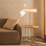 Modern Minimalist Dama Lantern Accent Table Lamp with Parchment Shade and Tripod Metal Base
