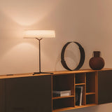 Modern Minimalist Dama Lantern Accent Table Lamp with Parchment Shade and Tripod Metal Base