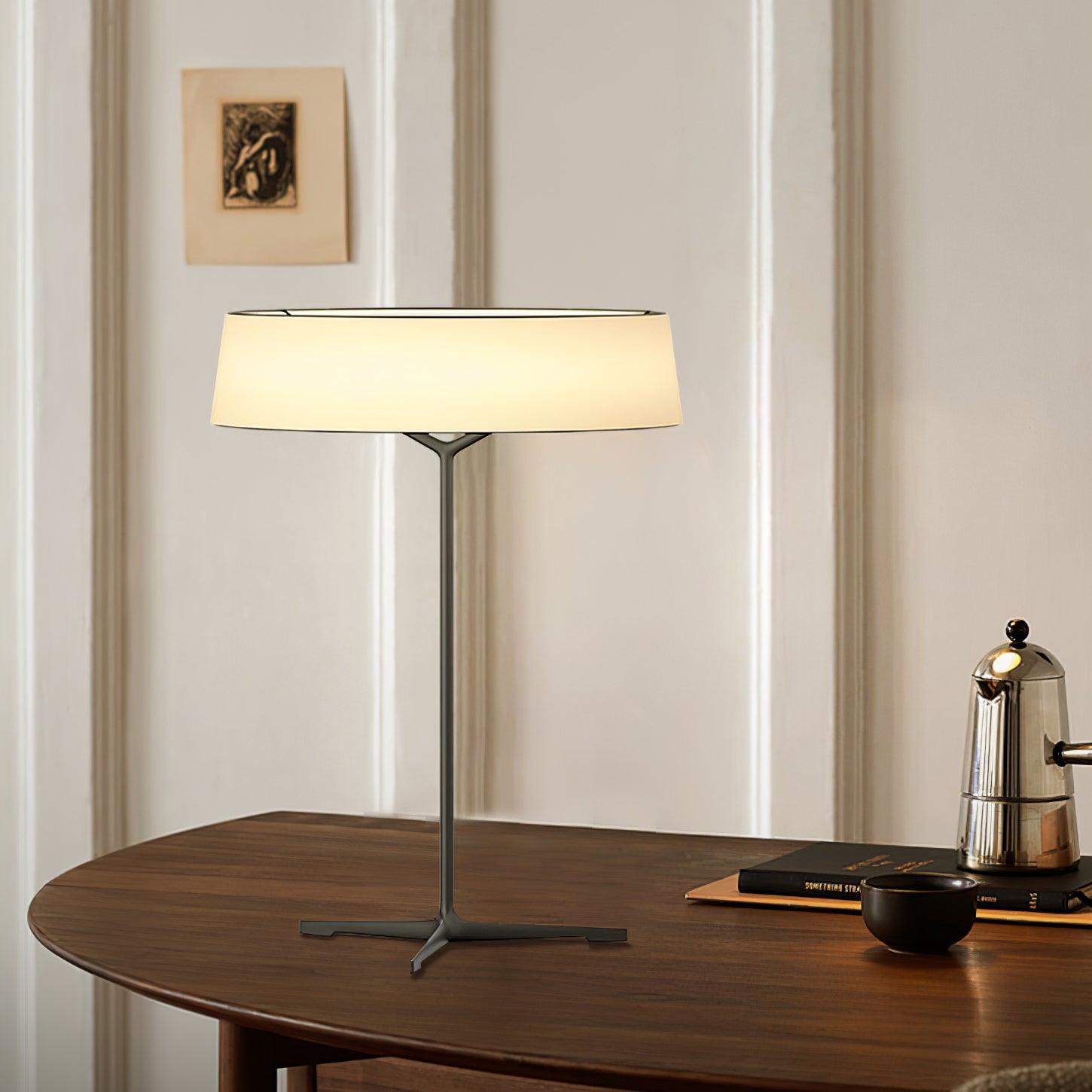 Modern Minimalist Dama Lantern Accent Table Lamp with Parchment Shade and Tripod Metal Base