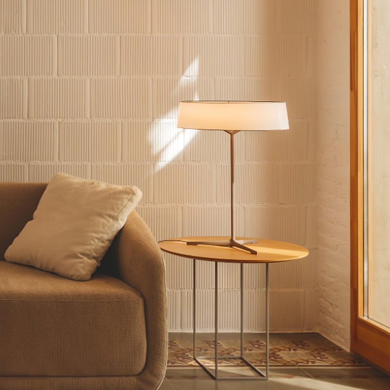 Modern Minimalist Dama Lantern Accent Table Lamp with Parchment Shade and Tripod Metal Base