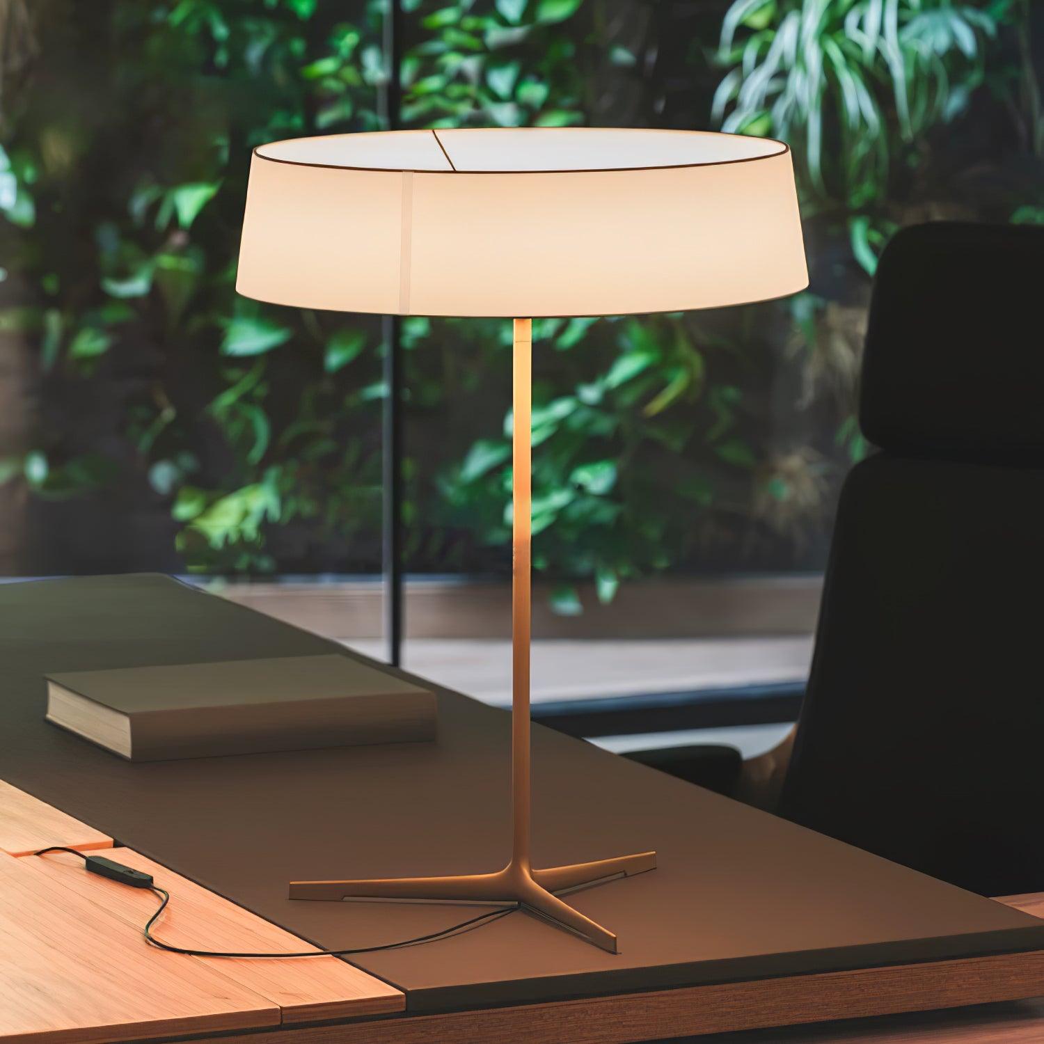 Modern Minimalist Dama Lantern Accent Table Lamp with Parchment Shade and Tripod Metal Base