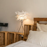 Modern Rice Paper Table Lamp with Chrome Metal Base for Bedside Decor