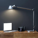 Modern Adjustable Aluminum Swing Arm Desk Lamp with Conical Shade for Task Lighting and Home Office