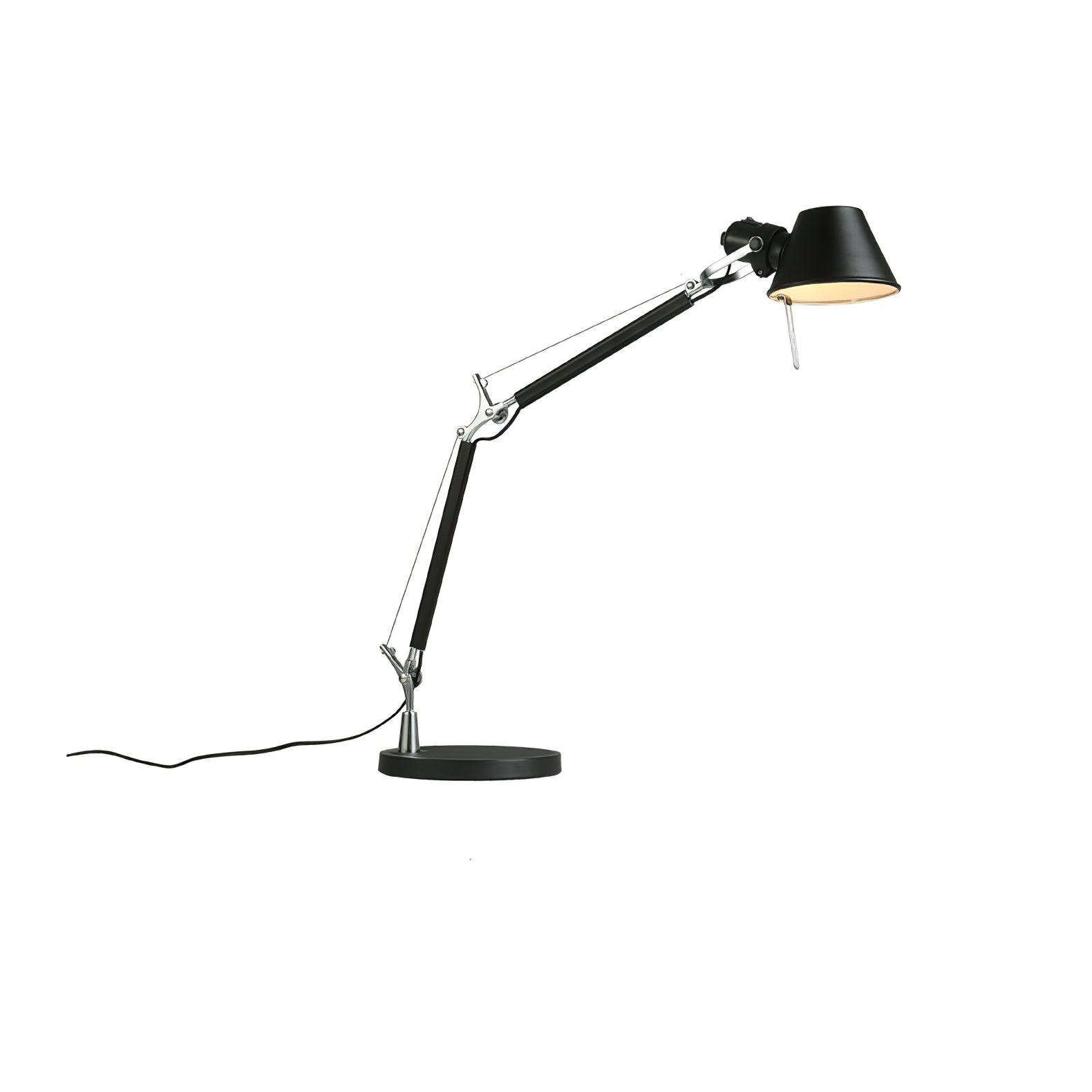 Modern Adjustable Aluminum Swing Arm Desk Lamp with Conical Shade for Task Lighting and Home Office