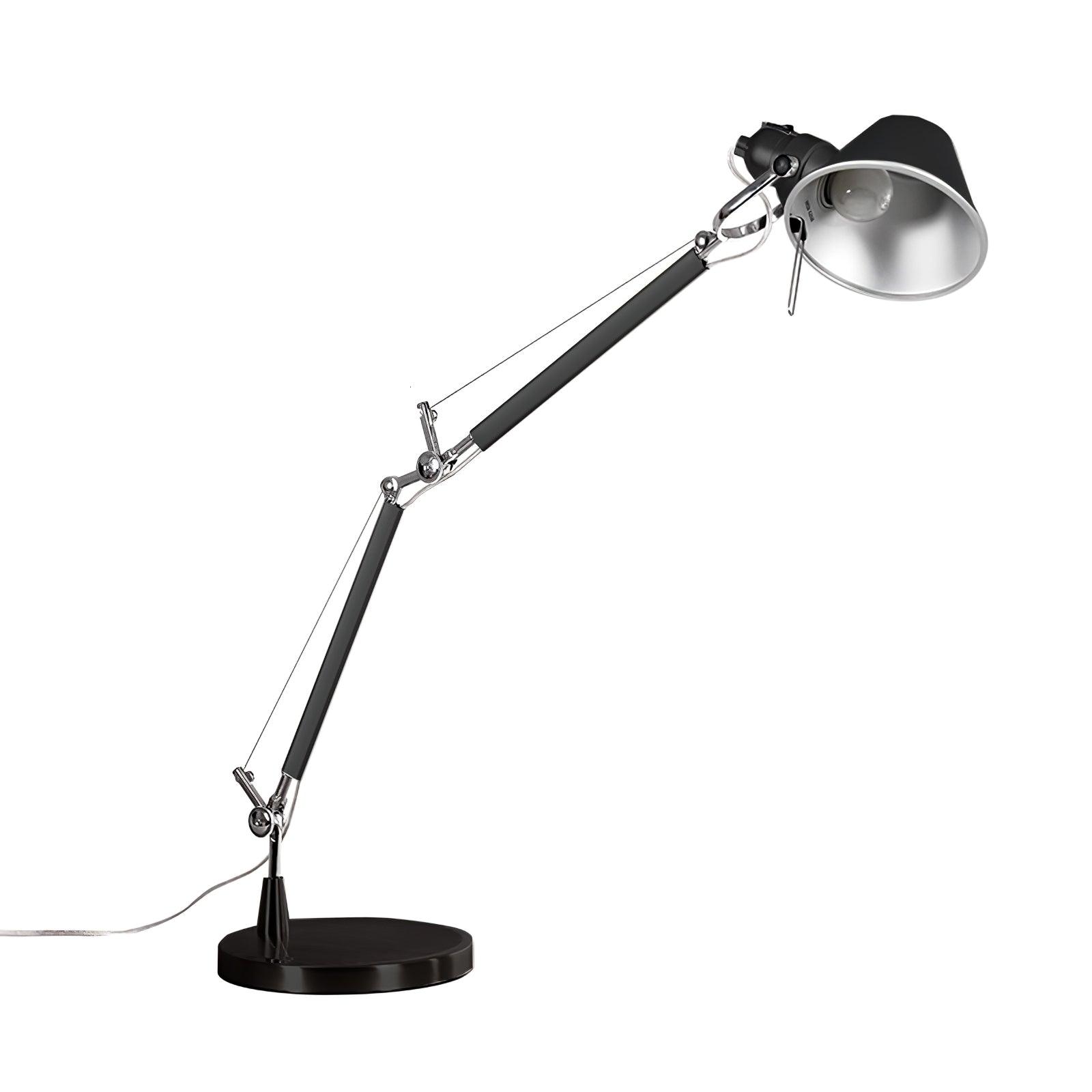Modern Adjustable Aluminum Swing Arm Desk Lamp with Conical Shade for Task Lighting and Home Office
