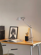 Modern Adjustable Aluminum Swing Arm Desk Lamp with Conical Shade for Task Lighting and Home Office
