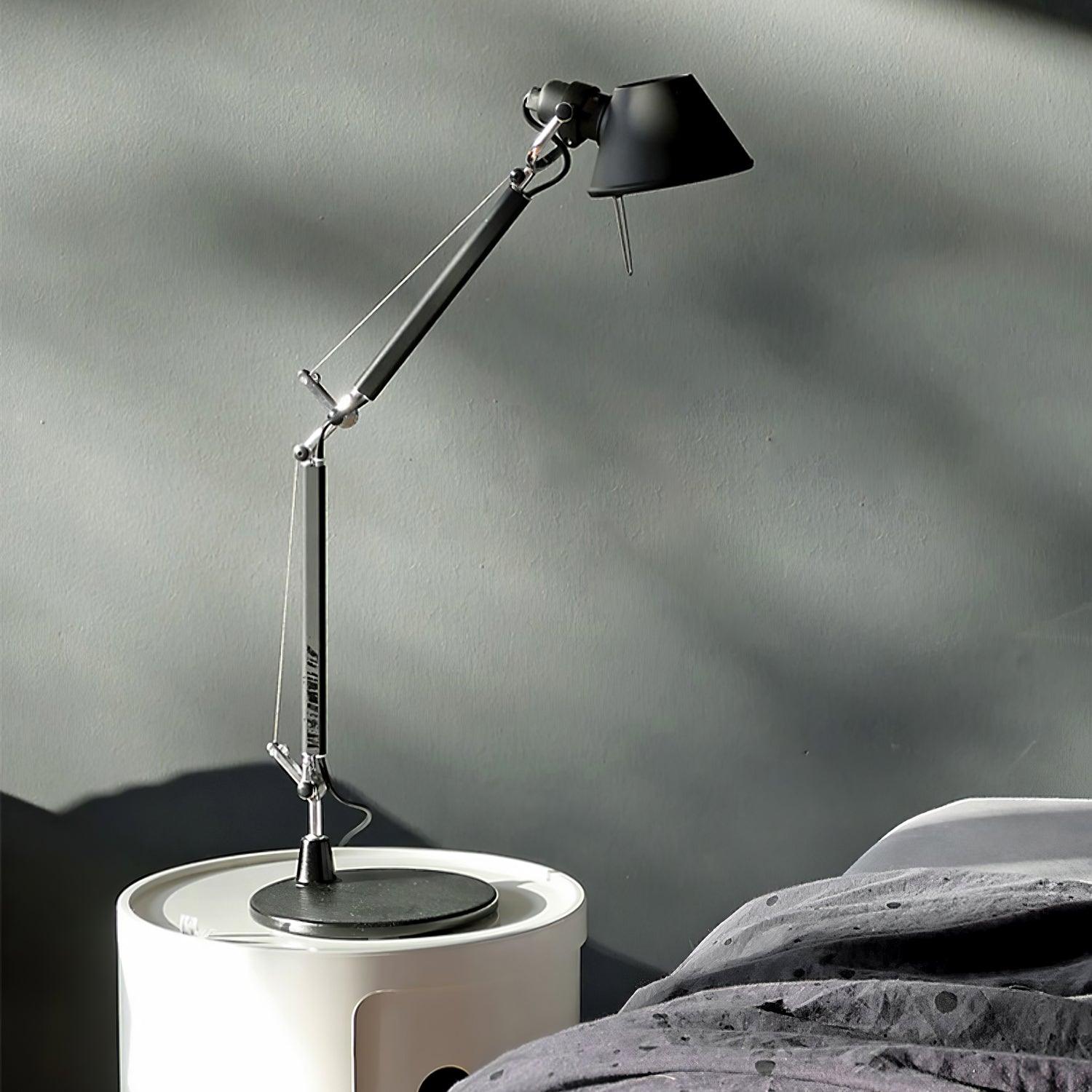 Modern Adjustable Aluminum Swing Arm Desk Lamp with Conical Shade for Task Lighting and Home Office