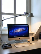 Modern Adjustable Aluminum Swing Arm Desk Lamp with Conical Shade for Task Lighting and Home Office