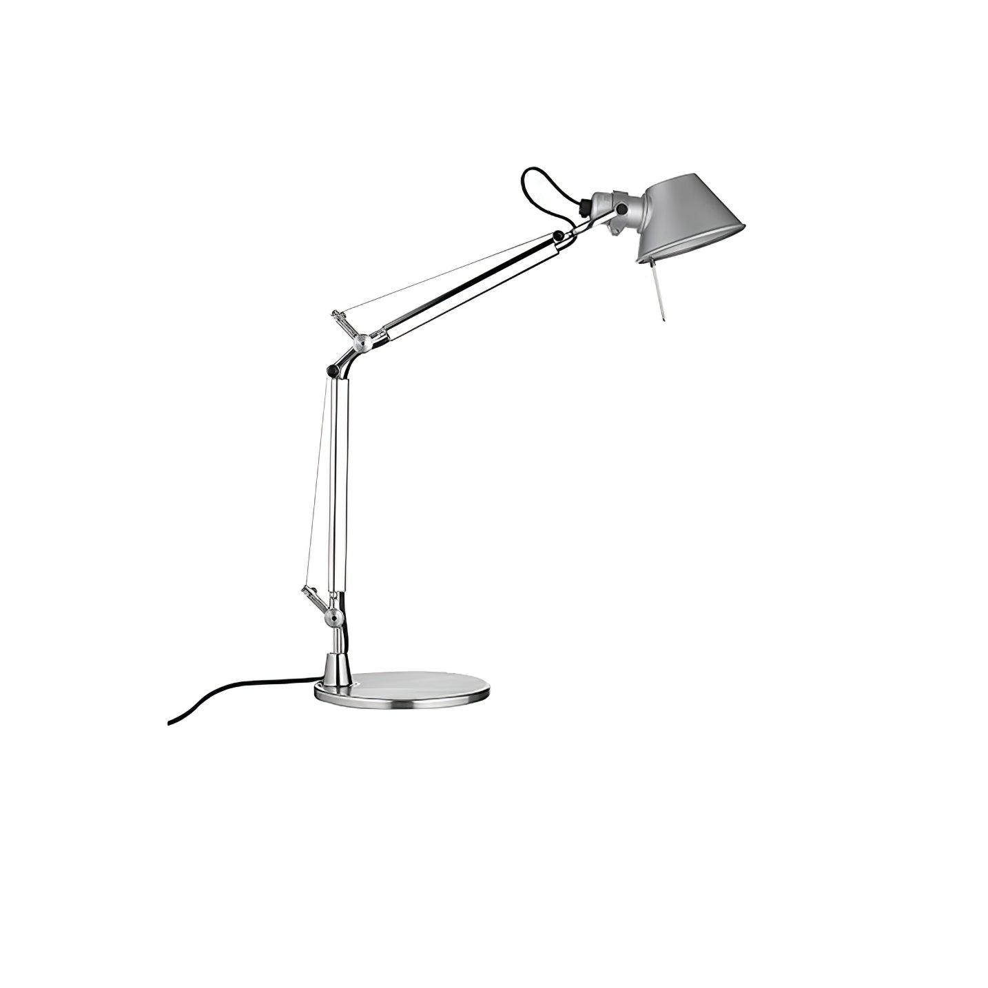 Modern Adjustable Aluminum Swing Arm Desk Lamp with Conical Shade for Task Lighting and Home Office