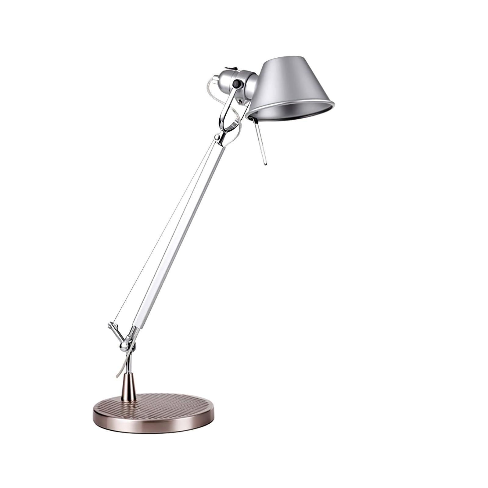 Modern Adjustable Aluminum Swing Arm Desk Lamp with Conical Shade for Task Lighting and Home Office