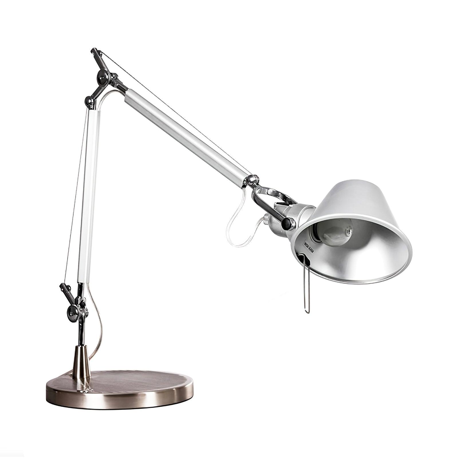 Modern Adjustable Aluminum Swing Arm Desk Lamp with Conical Shade for Task Lighting and Home Office