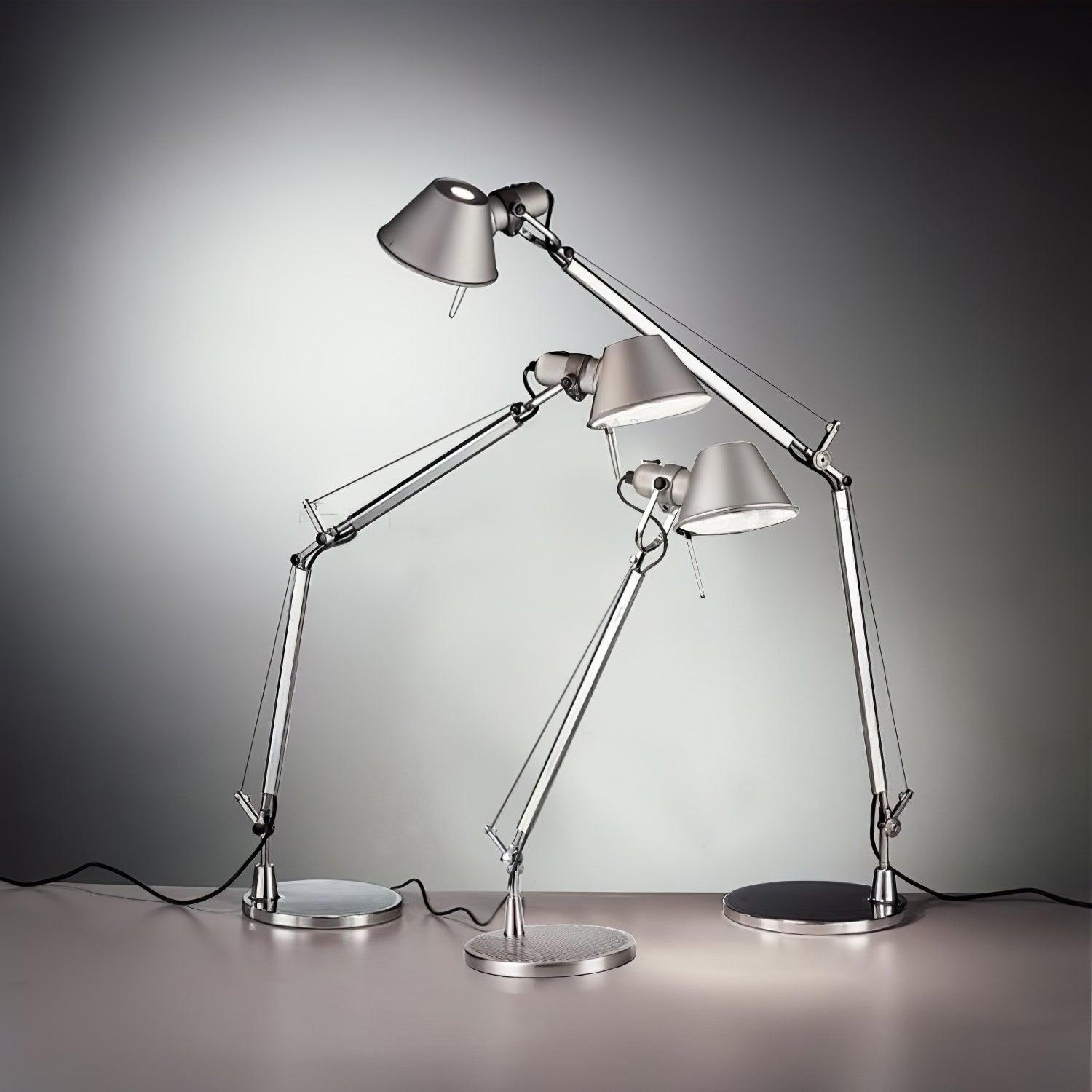Modern Adjustable Aluminum Swing Arm Desk Lamp with Conical Shade for Task Lighting and Home Office