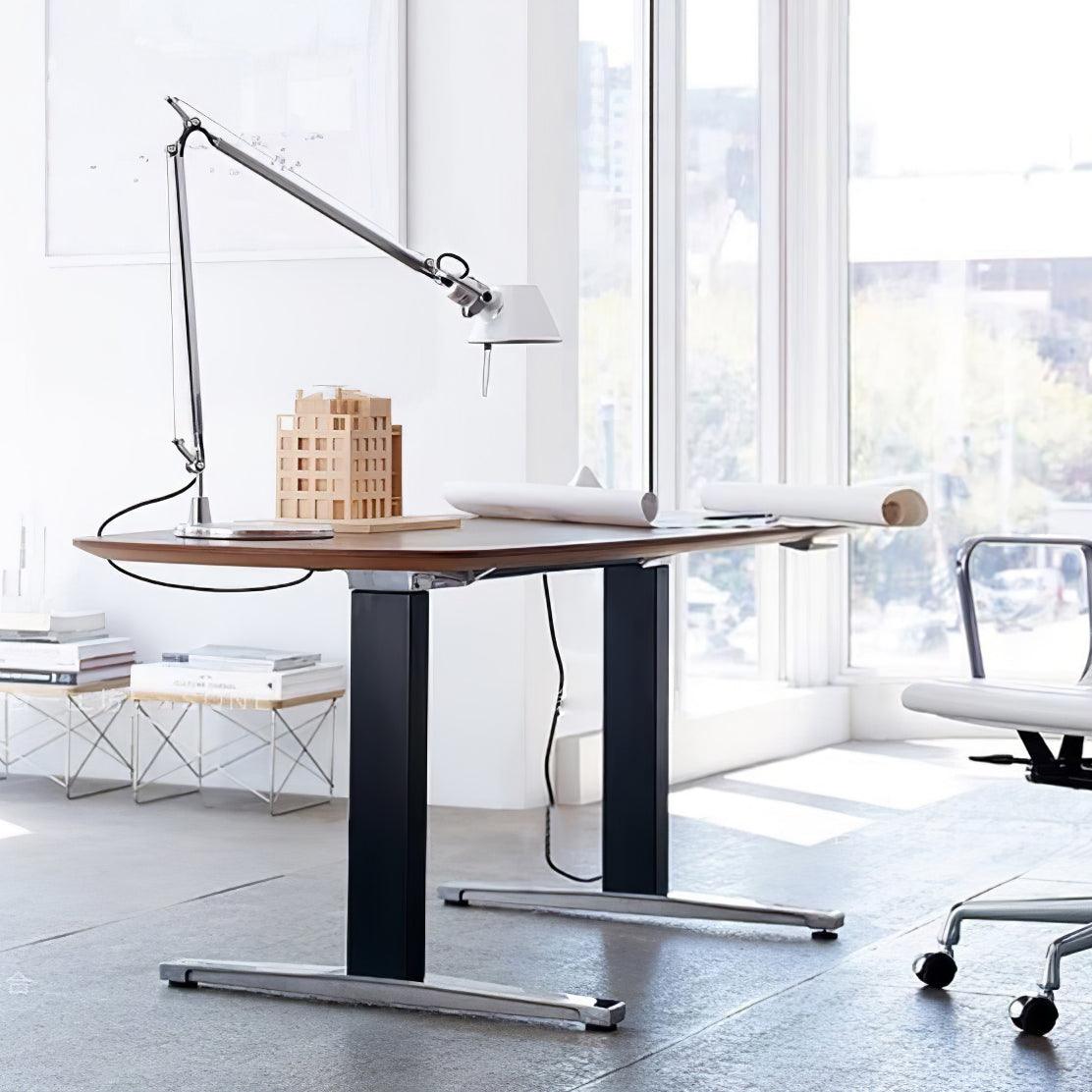 Modern Adjustable Aluminum Swing Arm Desk Lamp with Conical Shade for Task Lighting and Home Office
