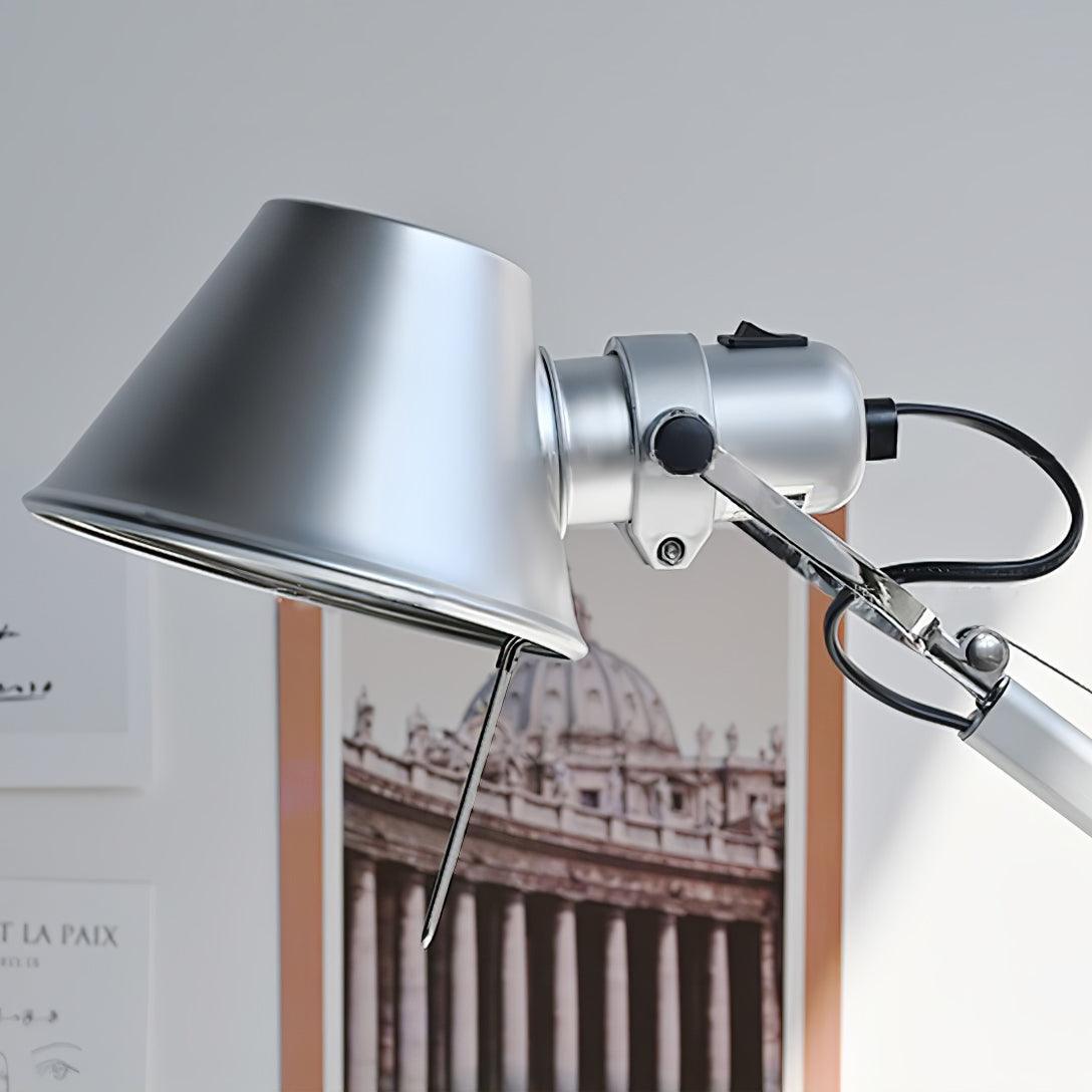 Modern Adjustable Aluminum Swing Arm Desk Lamp with Conical Shade for Task Lighting and Home Office