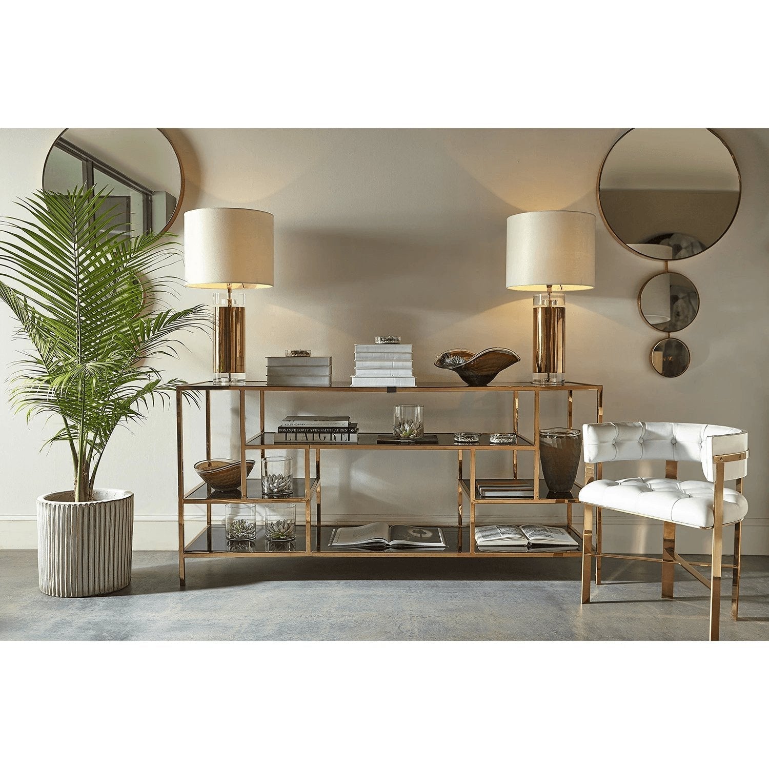Elegant Parker Gold Side Table Lamp with White Fabric Shade for Modern Home Lighting