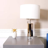 Elegant Parker Gold Side Table Lamp with White Fabric Shade for Modern Home Lighting