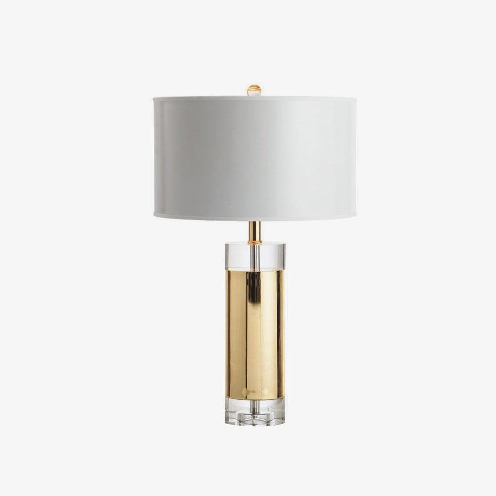 Elegant Parker Gold Side Table Lamp with White Fabric Shade for Modern Home Lighting