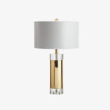 Elegant Parker Gold Side Table Lamp with White Fabric Shade for Modern Home Lighting