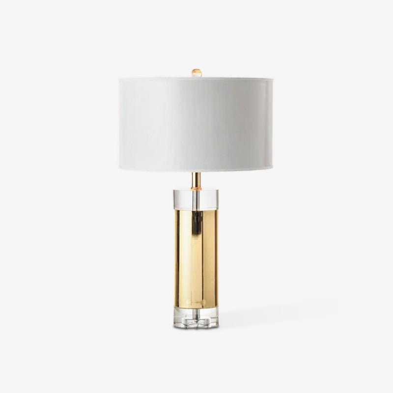 Elegant Parker Gold Side Table Lamp with White Fabric Shade for Modern Home Lighting