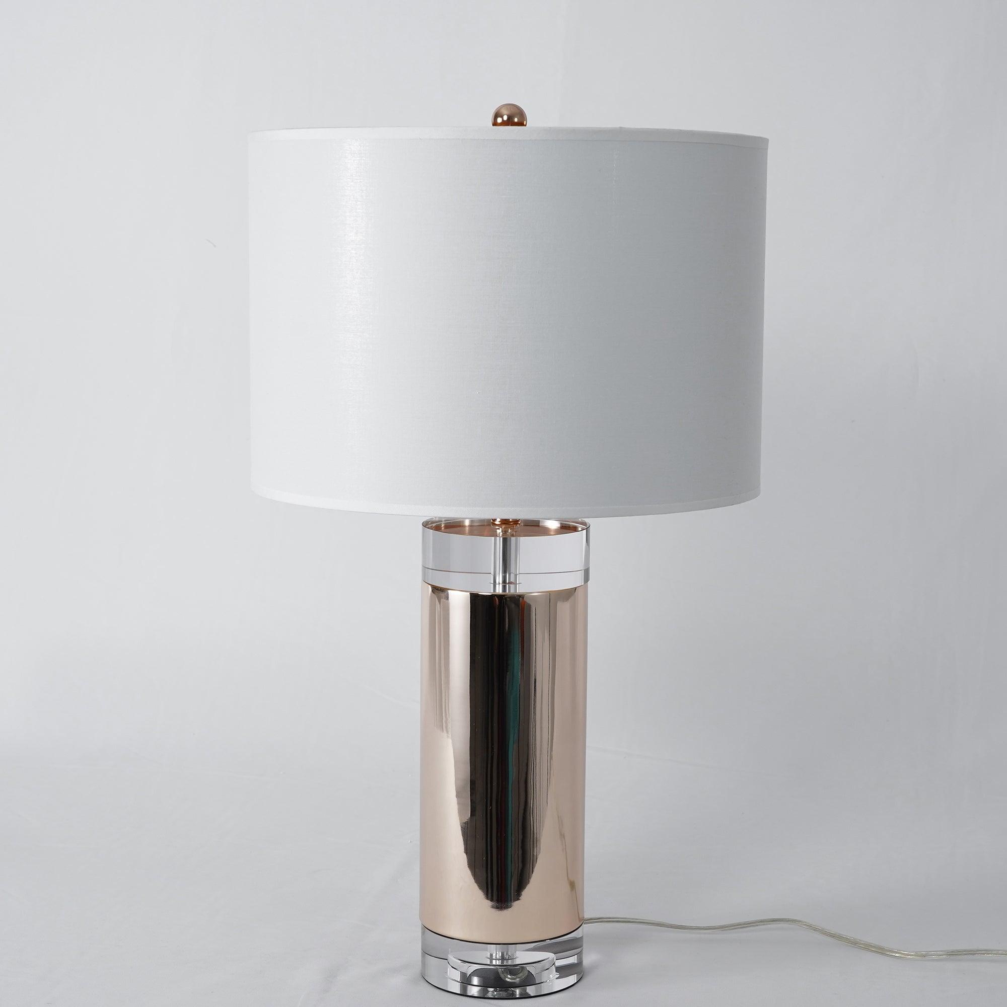 Elegant Parker Gold Side Table Lamp with White Fabric Shade for Modern Home Lighting