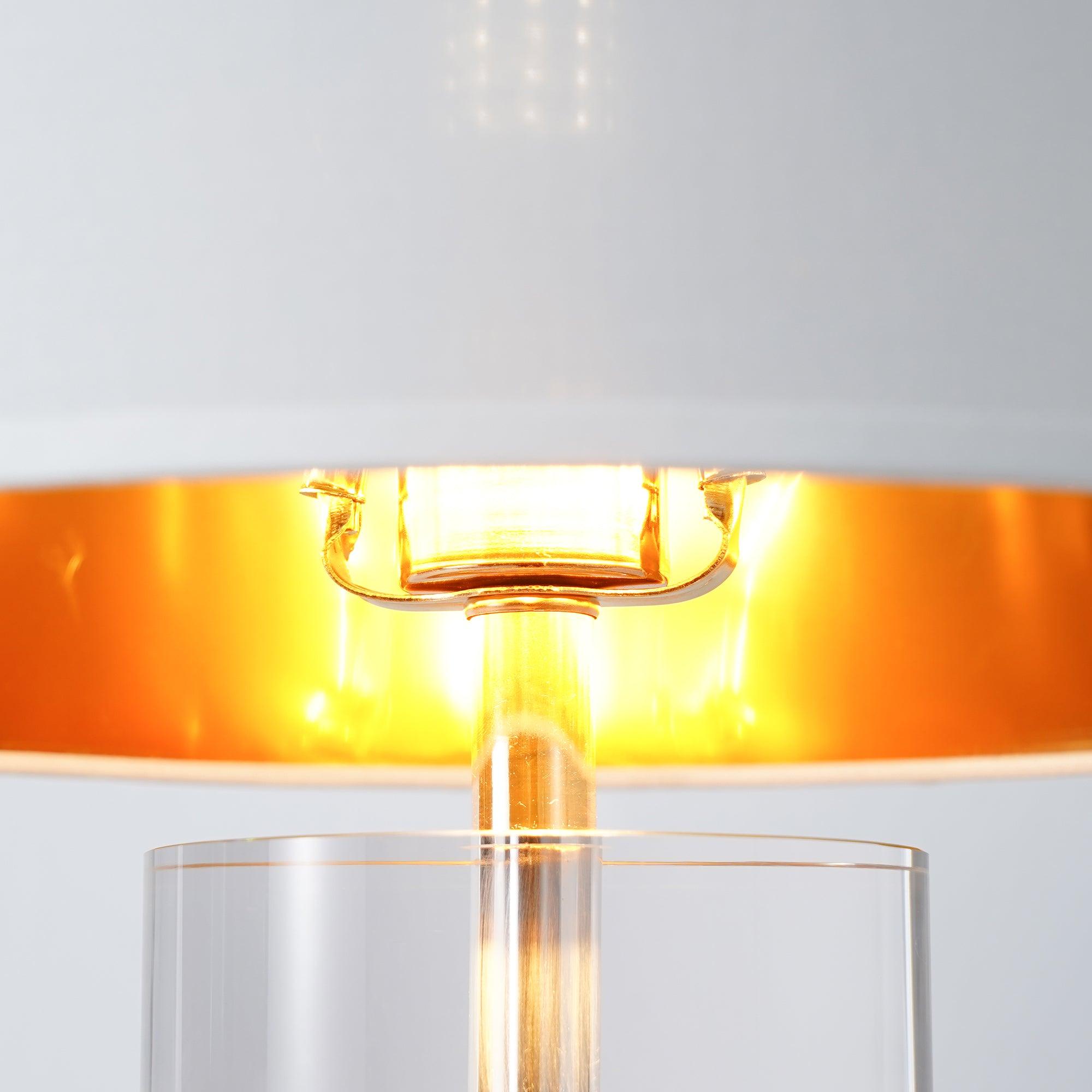 Elegant Parker Gold Side Table Lamp with White Fabric Shade for Modern Home Lighting