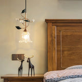 floral-glass-pendant-light-with-crystal-accents-and-pastoral-flower-design