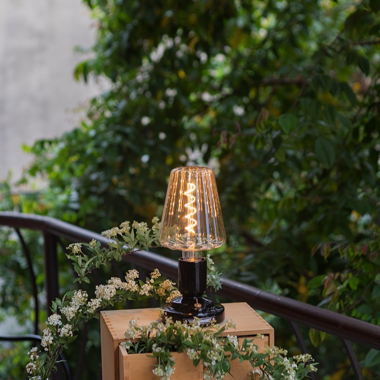Portable Pastry Ceramic Table Lamp with Integrated LED and Rechargeable Battery