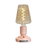 Portable Pastry Ceramic Table Lamp with Integrated LED and Rechargeable Battery