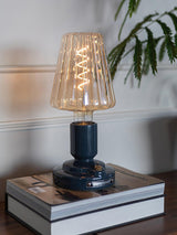 Portable Pastry Ceramic Table Lamp with Integrated LED and Rechargeable Battery