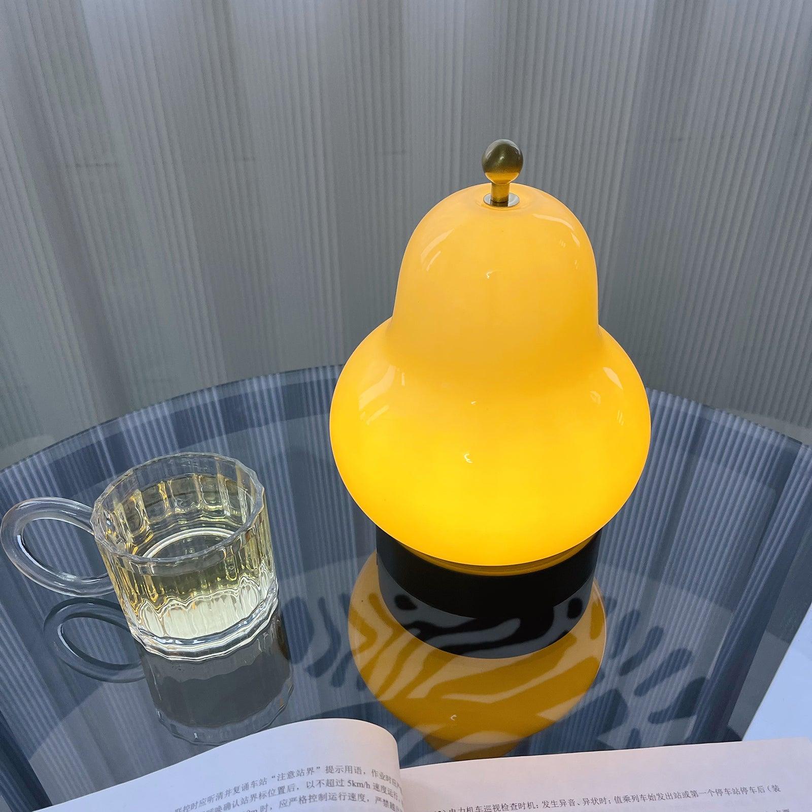 Vintage Inspired Pear Shaped Portable LED Table Lamp with Touch Dimming